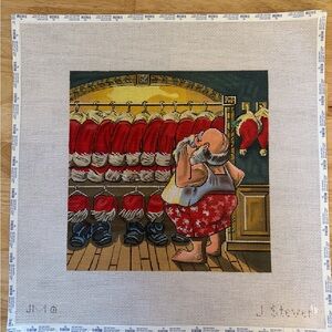 Santa's Coat Room Needlepoint Canvas